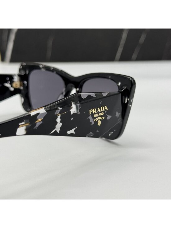 NEW PRADA PR08YS 15S5Z1 SUNGLASSES PR 08YS 15S5Z1 BLACK WHITE WOMEN SPR 08Y main image 6